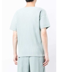 T-shirt à col rond vert menthe Homme Plissé Issey Miyake