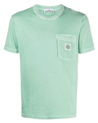 T-shirt à col rond vert menthe Stone Island