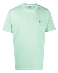 T-shirt à col rond vert menthe Stone Island