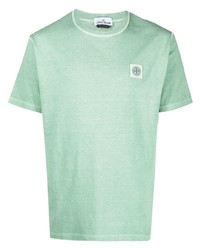 T-shirt à col rond vert menthe Stone Island