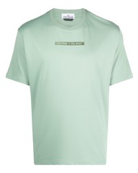 T-shirt à col rond vert menthe Stone Island