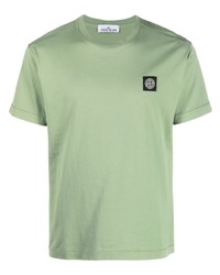 T-shirt à col rond vert menthe Stone Island