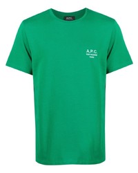 T-shirt à col rond vert A.P.C.