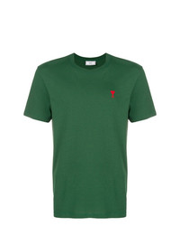 T-shirt à col rond vert AMI Alexandre Mattiussi