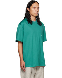 T-shirt à col rond vert Wooyoungmi