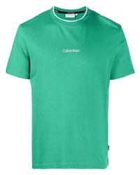 T-shirt à col rond vert Calvin Klein