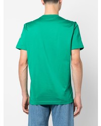 T-shirt à col rond vert Moncler