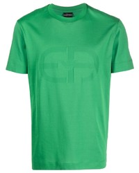T-shirt à col rond vert Emporio Armani
