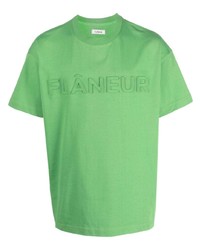 T-shirt à col rond vert Flaneur Homme