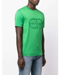 T-shirt à col rond vert Emporio Armani