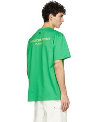 T-shirt à col rond vert Wooyoungmi