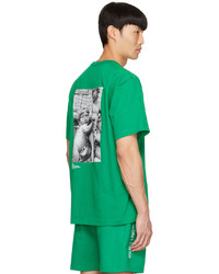 T-shirt à col rond vert Helmut Lang
