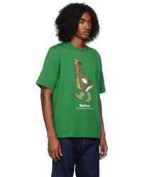 T-shirt à col rond vert Barbour