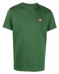 T-shirt à col rond vert Kenzo