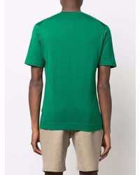 T-shirt à col rond vert John Smedley