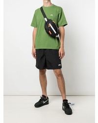 T-shirt à col rond vert Stussy