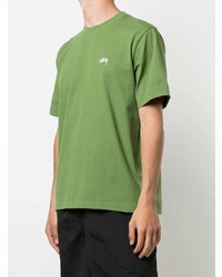 T-shirt à col rond vert Stussy