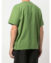 T-shirt à col rond vert Stussy