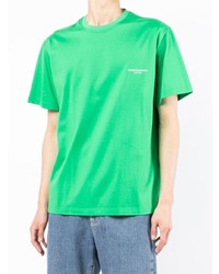 T-shirt à col rond vert Wooyoungmi