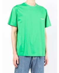 T-shirt à col rond vert Wooyoungmi