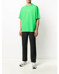 T-shirt à col rond vert Acne Studios