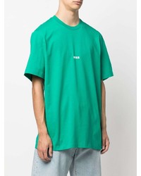 T-shirt à col rond vert MSGM