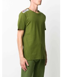 T-shirt à col rond vert Moschino