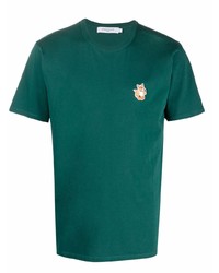 T-shirt à col rond vert MAISON KITSUNÉ