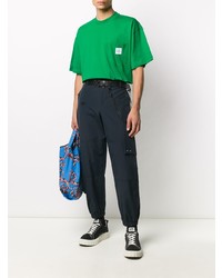 T-shirt à col rond vert MSGM