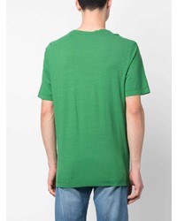 T-shirt à col rond vert Drumohr
