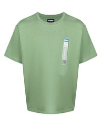 T-shirt à col rond vert Pleasures