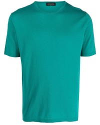 T-shirt à col rond vert Roberto Collina