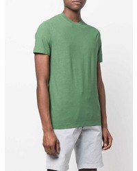 T-shirt à col rond vert Zanone