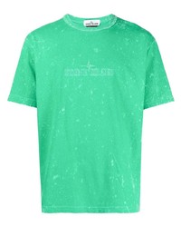 T-shirt à col rond vert Stone Island