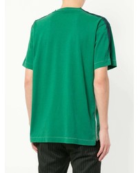 T-shirt à col rond vert Sacai