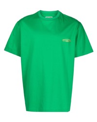 T-shirt à col rond vert Wooyoungmi