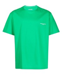 T-shirt à col rond vert Wooyoungmi