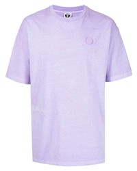 T-shirt à col rond violet clair AAPE BY A BATHING APE