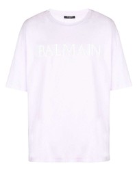 T-shirt à col rond violet clair Balmain