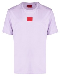 T-shirt à col rond violet clair BOSS