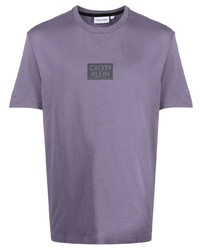 T-shirt à col rond violet clair Calvin Klein