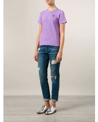 T-shirt à col rond violet clair Comme Des Garcons Play
