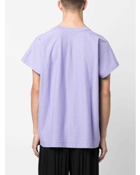 T-shirt à col rond violet clair Homme Plissé Issey Miyake