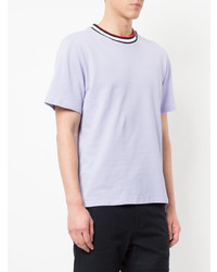 T-shirt à col rond violet clair MSGM