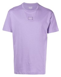 T-shirt à col rond violet clair Ea7 Emporio Armani