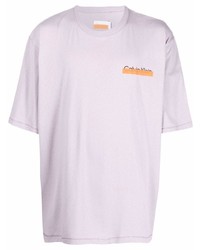 T-shirt à col rond violet clair Heron Preston for Calvin Klein