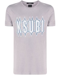 T-shirt à col rond violet clair Ksubi