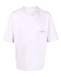 T-shirt à col rond violet clair Lemaire