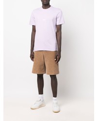 T-shirt à col rond violet clair MSGM