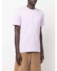 T-shirt à col rond violet clair MSGM